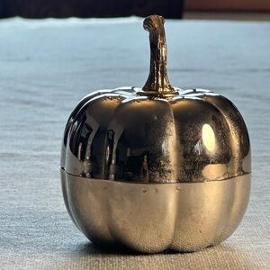 Vintage Pumpkin Silver/GoldPlated Brass Trinket/Jewelry/Nic-Nac Holder/Hong Kong